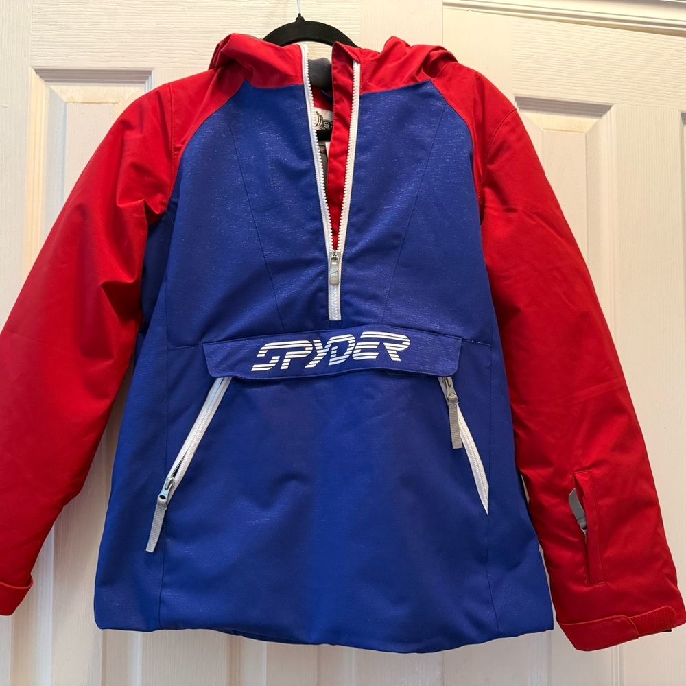 Spyder Kids Red and Blue Hooded Ski Jacket